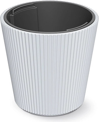 Cache-pot Milly avec insert 29,9 cm blanc