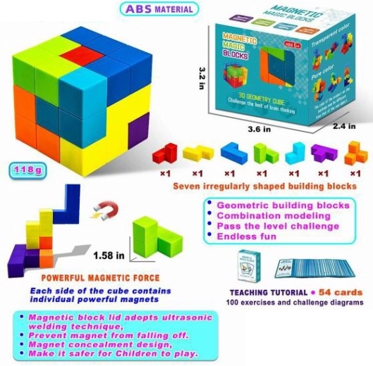 Jeu de construction magnétique Magnetic Cubes – set de 7 cubes