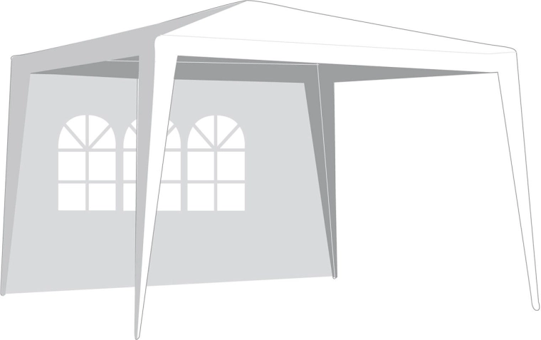 Paroi latérale pour tonnelle 3 × 3 m avec fenêtre, blanche, 295 × 190 cm