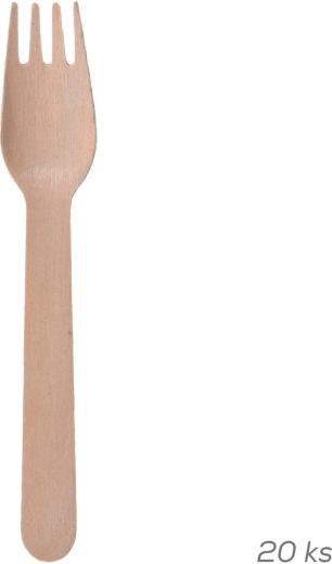 Fourchette en bois Nature 15,5 cm (20 pcs)