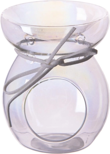 Brûle-parfum en verre avec effet nacré irisé