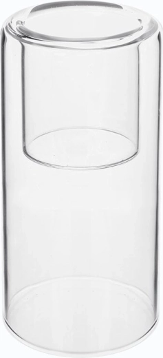 Bougeoir en verre transparent pour bougie chauffe-plat 12 cm