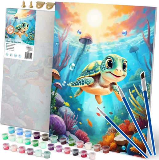 Peinture par numéros 40×50 cm Massido Petite tortue