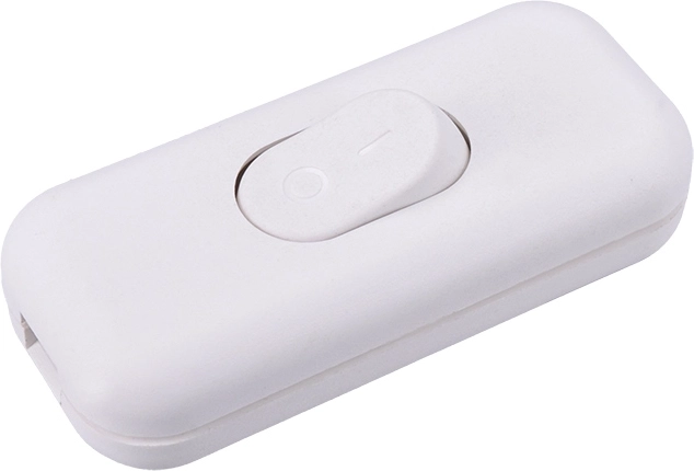 Interrupteur unipolaire de cordon traversant blanc Solight