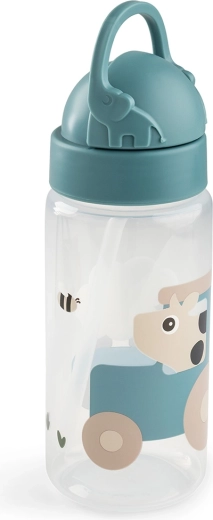 Done by Deer bouteille avec paille Tiny farm bleue 350 ml