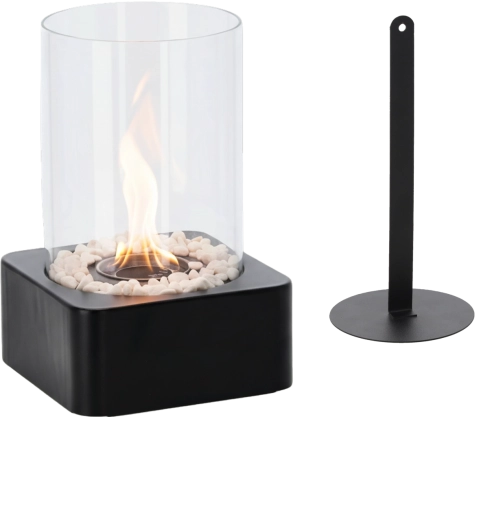 Cheminée bio de table 16 × 16 × 26 cm noire