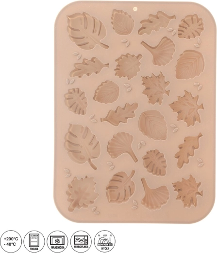 Moule en silicone feuilles d’automne beige - 1 pièce