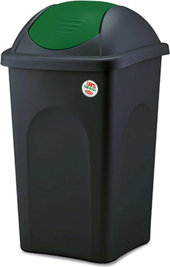 Poubelle basculante MULTIPAT 60 l, noir-vert