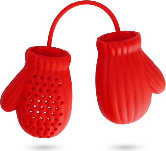 Infuseur à thé en silicone moufle rouge