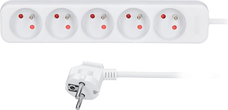 Solight rallonge 5 prises blanche 5 m