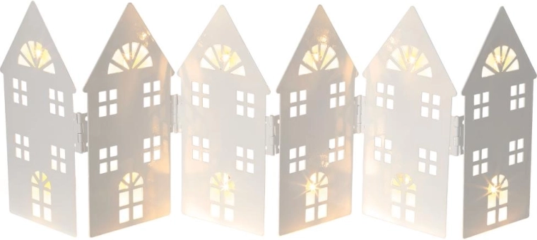Maisons métalliques pliables de Noël avec 12 LED Retlux