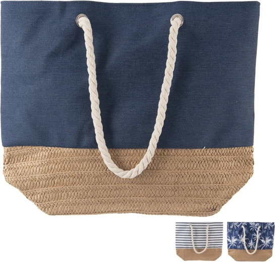 Sac de plage en coton et jute 47 × 16 cm (mix)