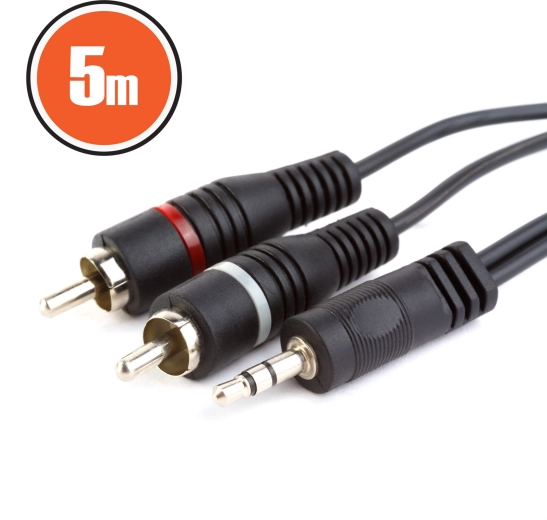 Câble audio RCA vers jack stéréo 3,5 mm, 5 m