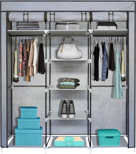 Armoire-penderie textile pliable XXL graphite