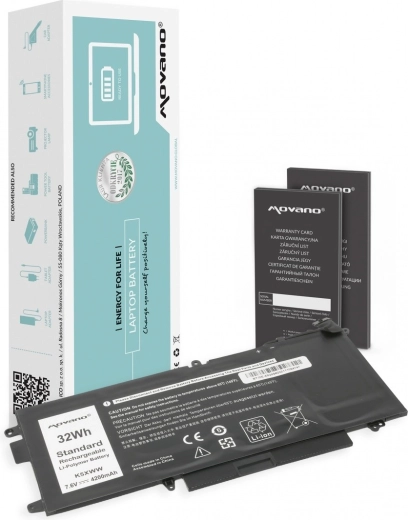 Batterie Movano K5XWW pour Dell Latitude 5289 et 7390 2-en-1 (4200 mAh, 32 Wh)