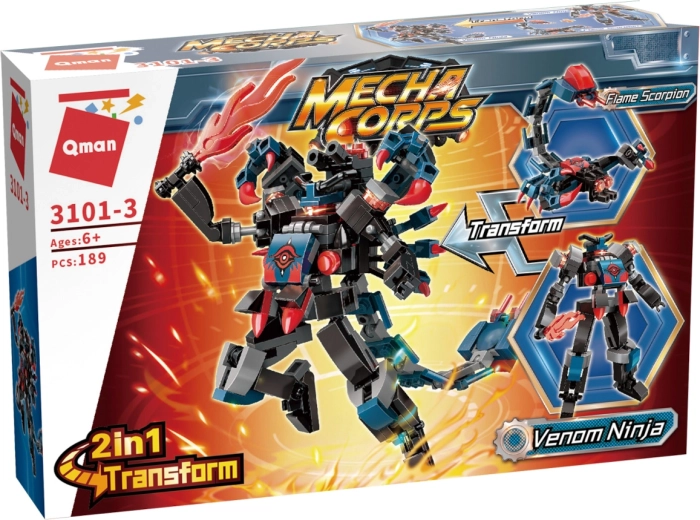 Transformation 2-en-1 : ninja Venom et scorpion Flame
