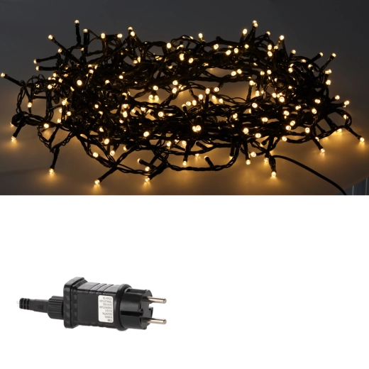 Guirlande lumineuse LED de 1000 diodes, blanc chaud avec effet flash blanc froid, 50 m