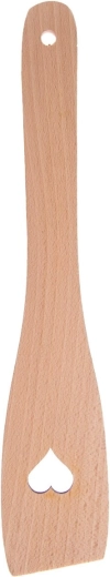 Spatule en bois droite 30 cm avec motif cœur