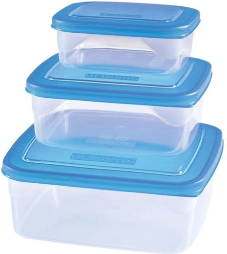 Boîtes alimentaires en plastique HEIDRUN, lot de 3 pièces, assortiment de couleurs