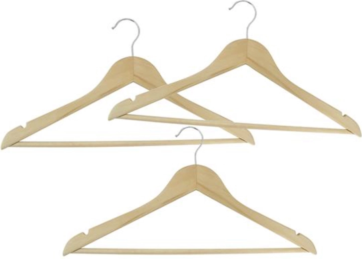 Cintres en bois pour vêtements TORO, lot de 3 pièces