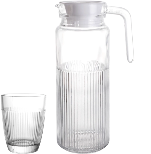 Ensemble de 6 verres 250 ml et une carafe 1 l