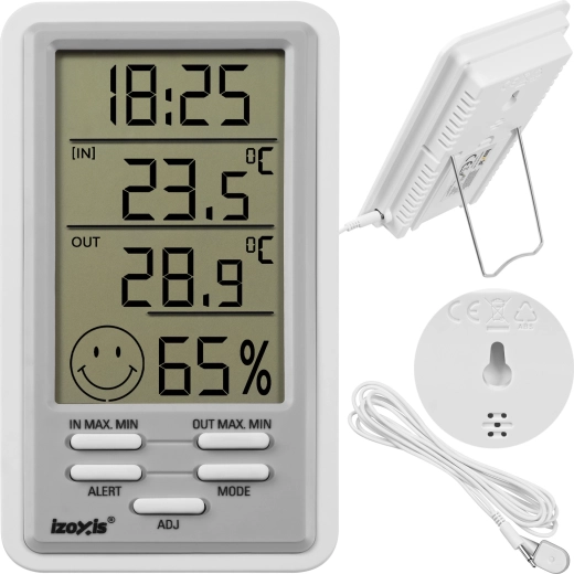 Station météo domestique sans fil Izoxis 14,5 × 8 × 2,4 cm
