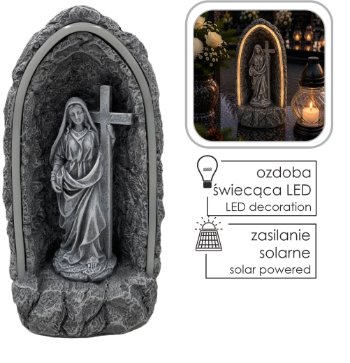 Chapelle LED solaire avec la Vierge Marie et une croix