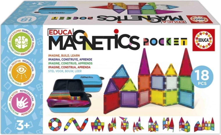 Educa Magnetics – jeu de construction magnétique en étui, 18 pièces