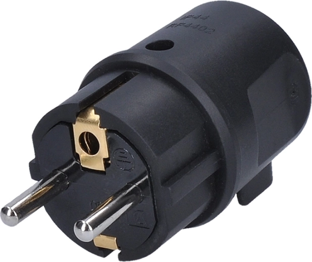 Fiche Solight coudée pour environnement humide IP44 noire - 1 pièce
