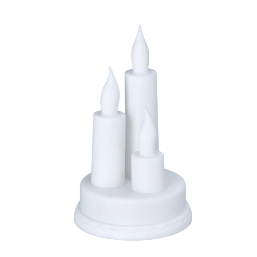 Bougie LED triple blanche 8,5 × 14 cm