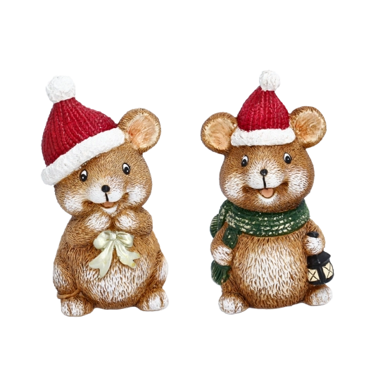 Figurine décorative de Noël représentant un hamster - 1 pièce