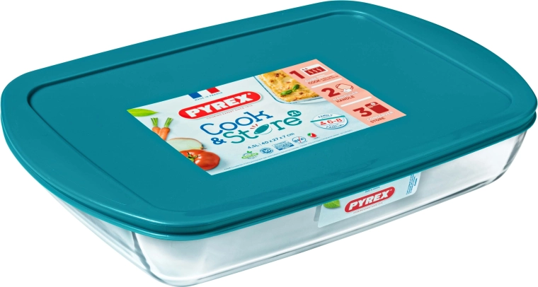Plat à four en verre Pyrex avec couvercle 4,9 l