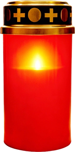 Bougie LED rouge pour cimetière avec lumière blanche chaude