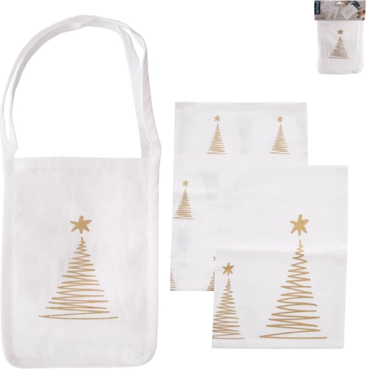 Torchons de cuisine en coton Sapin – lot de 2 pcs + sac