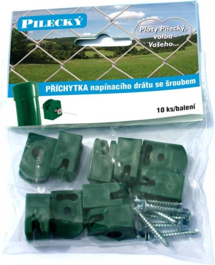 Clip pour fil tendeur avec vis, vert (10 pcs)