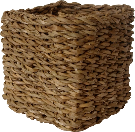 Panier haut carré en jonc de mer 22 × 22 × 17 cm