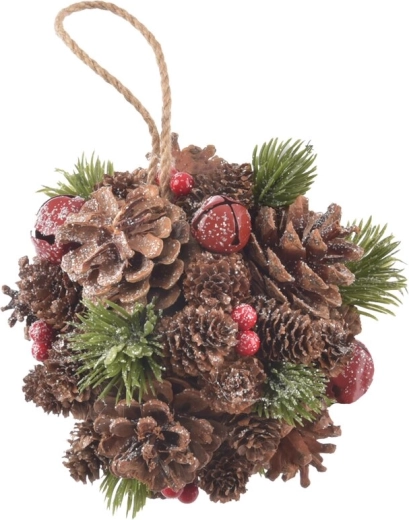 BELL boule décorative à suspendre en forme de pomme de pin 16 cm