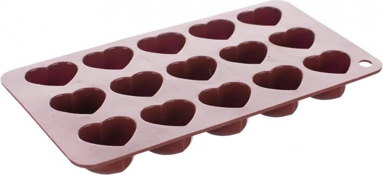 Moule en silicone pour 15 petits cœurs