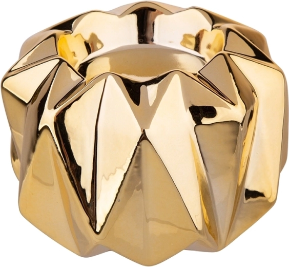 Bougeoir en porcelaine dorée 9 × 9 × 6 cm