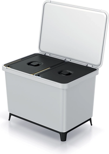 Poubelle de tri Systema 2×23 l gris cendré