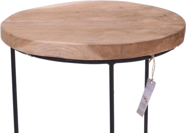 Bois de teck naturel et métal robuste