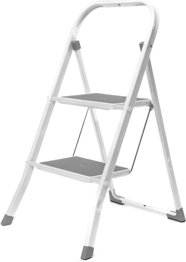 Escabeau métallique à 2 marches antidérapantes