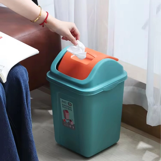 Poubelle basculante en plastique pour tri des déchets 10 l – turquoise
