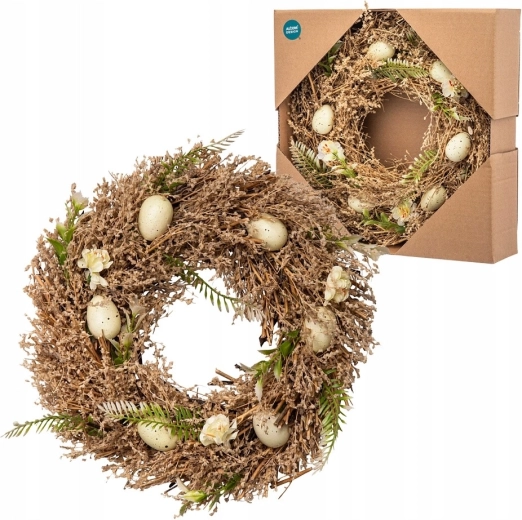Couronne printanière boho beige 30 cm