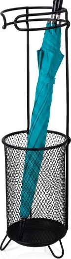 Porte-parapluies en métal noir 18 × 50 cm - 1 pièce