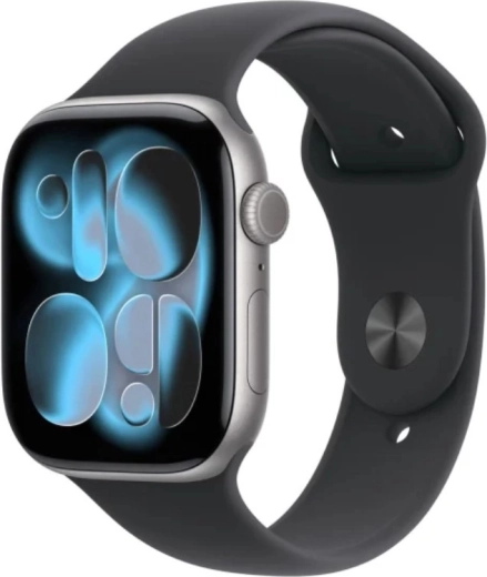 Apple Watch Series 11 GPS + Cellular 46 mm aluminium gris sidéral avec bracelet sport noir M/L