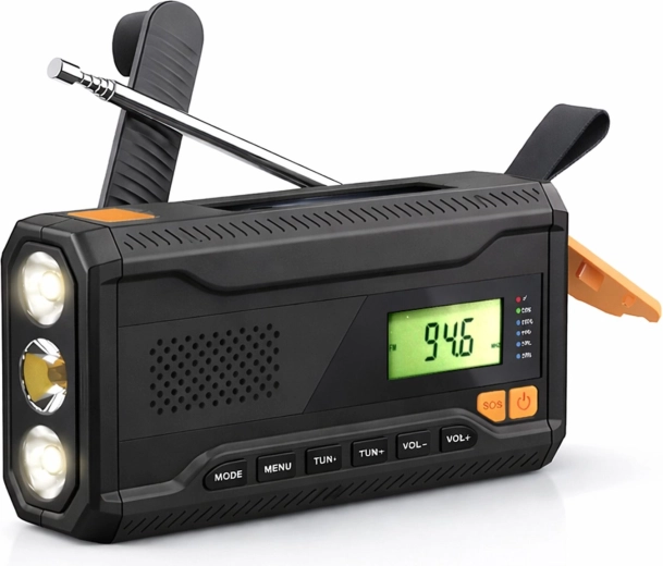 Renew Force radio d’urgence solaire portable avec dynamo et powerbank - 1 pièce