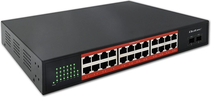 Commutateur réseau Gigabit 24× RJ45 et 2× SFP 1 Gb/s
