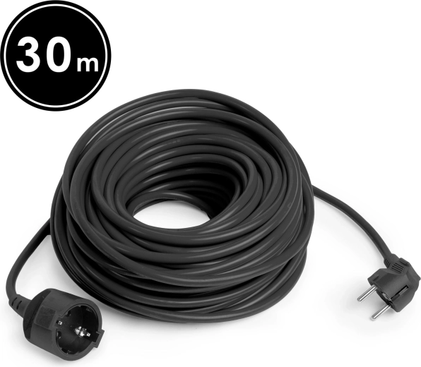 Rallonge électrique Schuko noire de 30 m