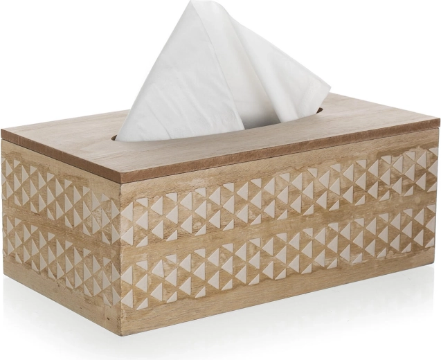 Design décoratif en bois avec ornement blanc